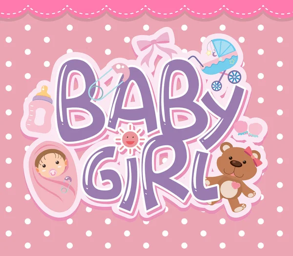Ein Baby Mädchen Logo Illustration — Stockvektor