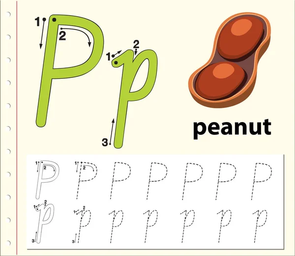 Γράμμα Ανίχνευσης Αλφάβητο Φύλλα Εργασίας Εικονογράφησης — Διανυσματικό Αρχείο