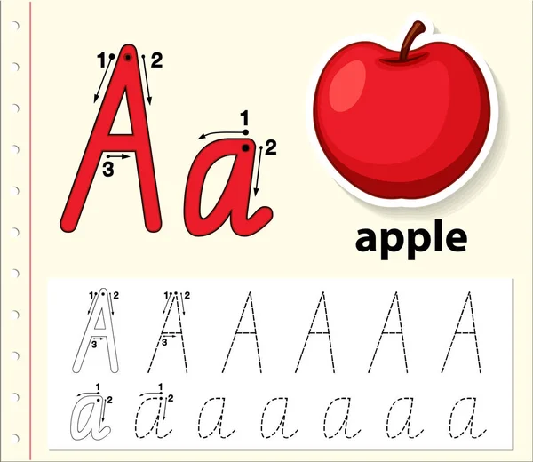 Letter Tracing Alphabet Worksheets Illustration — Stock Vector