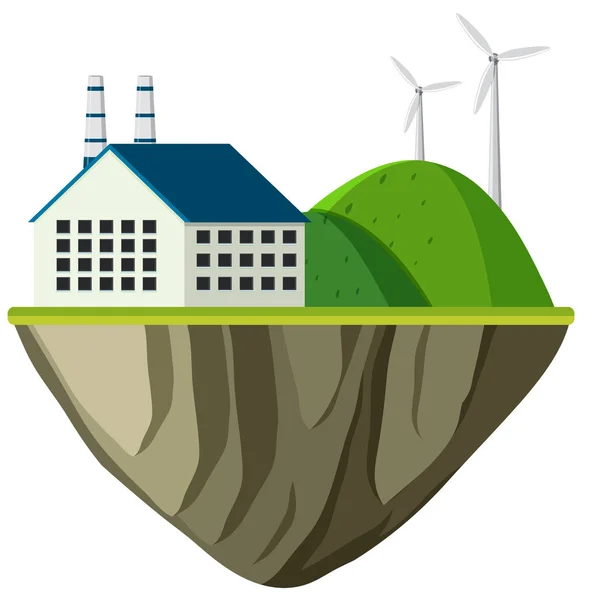 Isolated Clean Power Plant Illustration — ストックベクタ