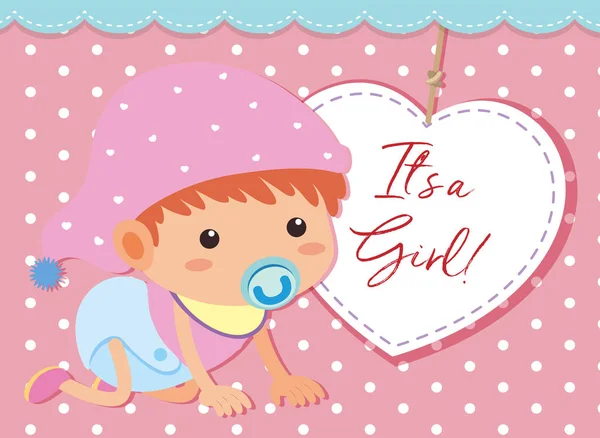 Its Baby Girl Illustration — Stock Vector