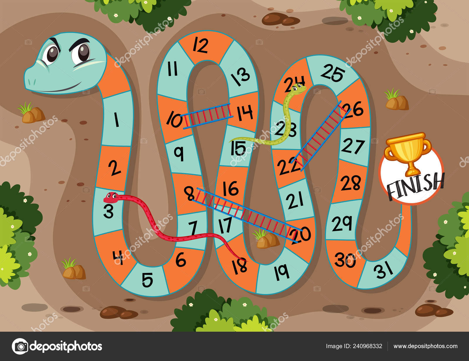 Snake Ladder Jogo Modelo Ilustração imagem vetorial de brgfx