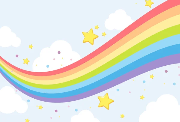 Sky Rainbow Pozadí Šablona Ilustrace — Stockový vektor