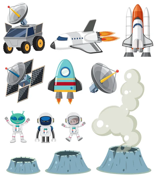 Set Space Element Illustration — Stock Vector