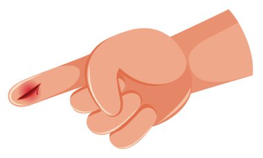 İllüstrasyon izole el açık yarası