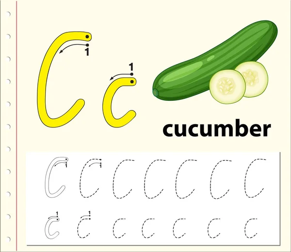 跟踪字母表工作表插图 — 图库矢量图片