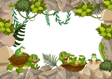 Taş sınır illüstrasyon turtle