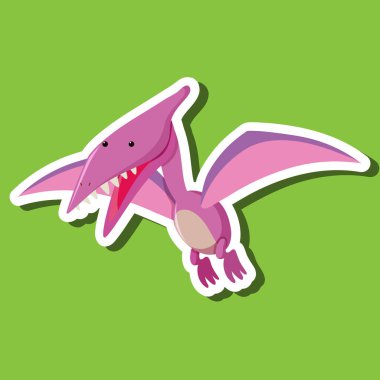 Yeşil arka plan illüstrasyon bir dinozor karakter