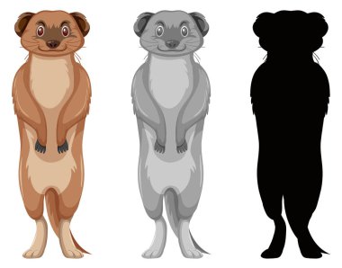 Meerkat karakter resimde kümesi