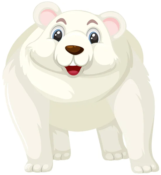 Charakter Ilustracja Kreskówka Niedźwiedź Polarny — Wektor stockowy