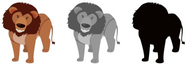 Aslan karakter çizimi seti