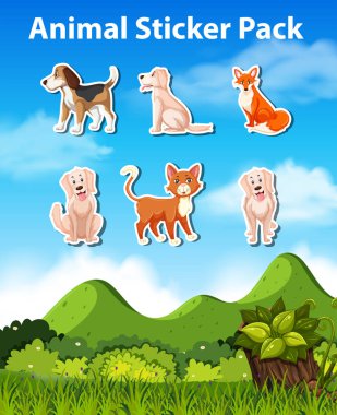 Birçok hayvan etiket paketi örnek