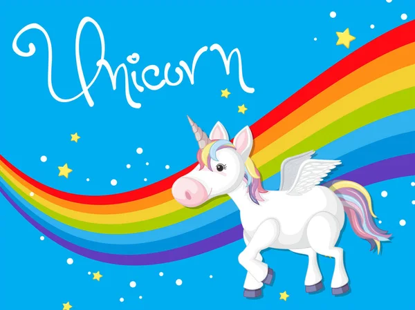 Eenhoorn Regenboog Sjabloon Illustratie — Stockvector