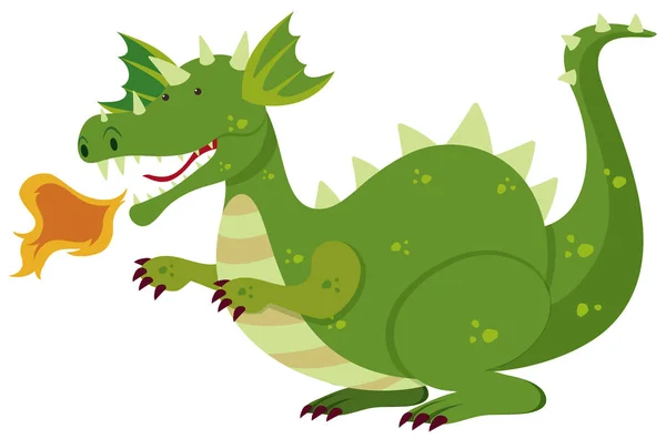 Green Dragon Character Illustration — Stock Vector