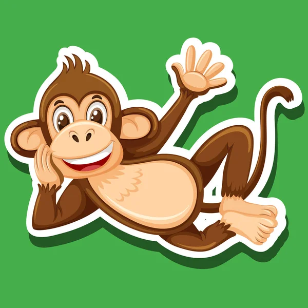 Uma Ilustração Caráter Macaco Simples — Vetor de Stock