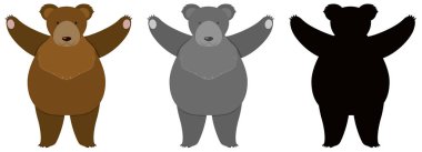 Ayı karakter resimde kümesi