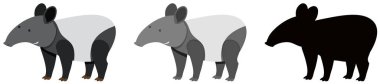 Tapir karakter resimde kümesi