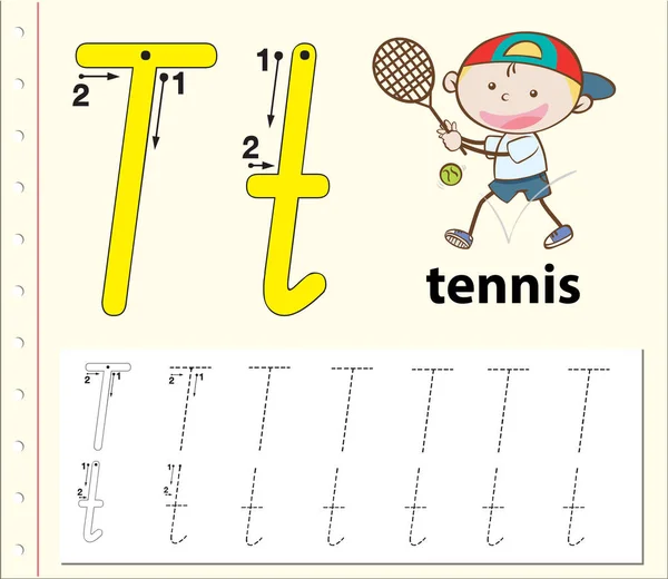 Letra Rastreamento Alfabeto Planilhas Ilustração — Vetor de Stock