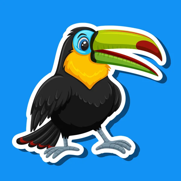 Toucan Klistermärke Karaktär Illustration — Stock vektor