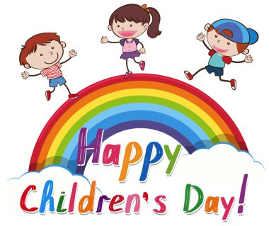 Grup çocuk ile bayrak