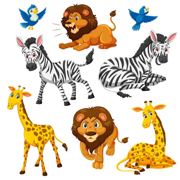 Set of wild animal — Stock Vector