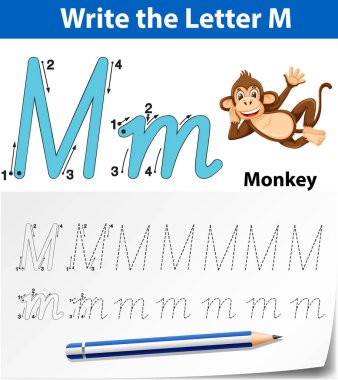 A harfi izleme alfabe çalışma sayfaları