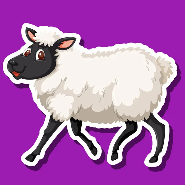 Ett får på lila bakgrund — Stock vektor