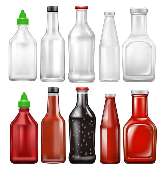 Set of sauce bottle