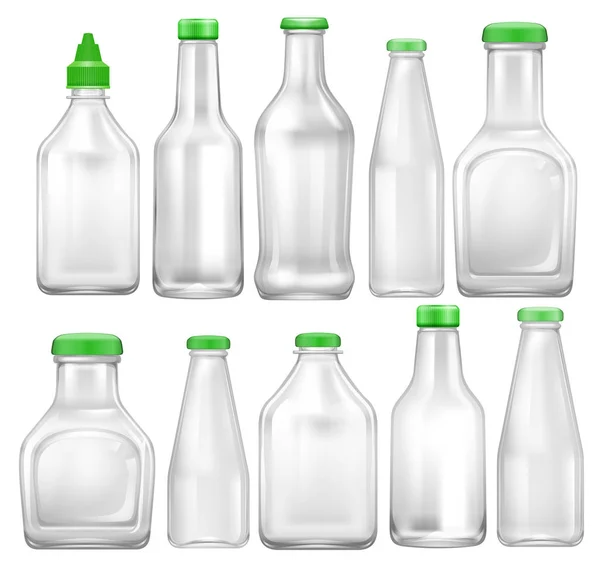 Conjunto de garrafa transparente —  Vetores de Stock