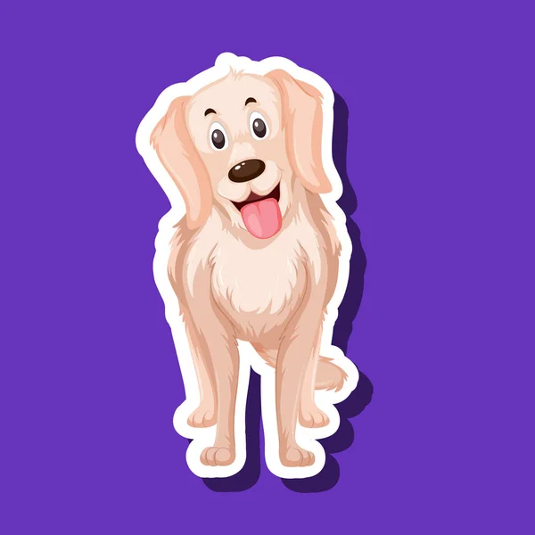 Een hond sticker karakter — Stockvector