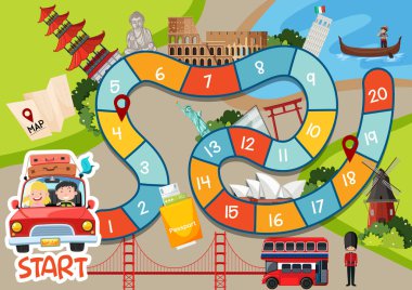 Tatil tahtası oyun şablonu