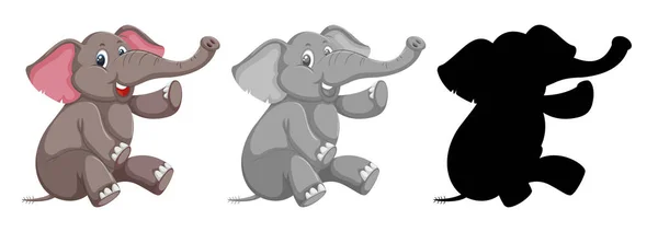 Conjunto de carácter elefante — Archivo Imágenes Vectoriales