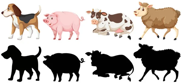 Set of animal character — Stock Vector