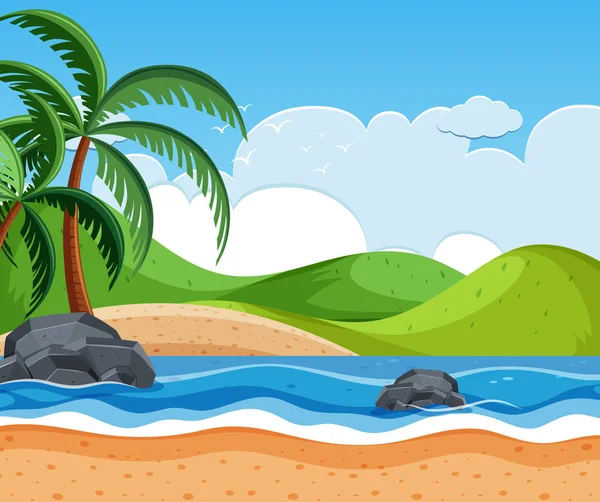 Красива сцена пляжного фону — стоковий вектор