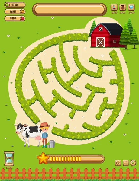 Un modèle de jeu de société agricole — Image vectorielle