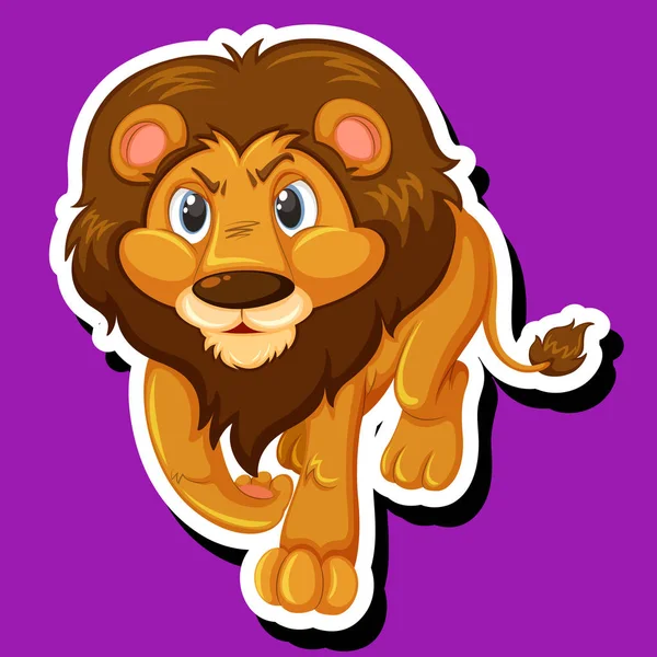 A lion sticker character — Stock Vector