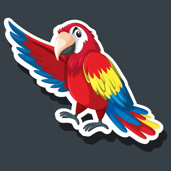 Un caractère autocollant perroquet — Image vectorielle