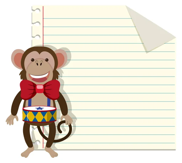 Set of monkey on note template — Stock Vector
