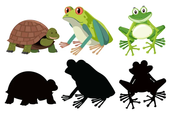 Set of reptiles character — Stock Vector