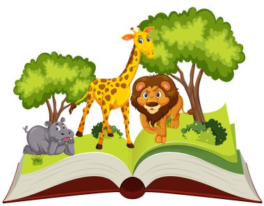 Pop up kitap hayvan teması