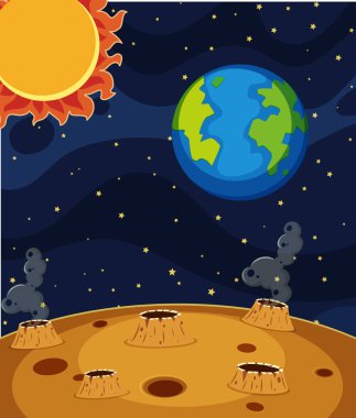 Sevimli galaksi uzay sahnesi