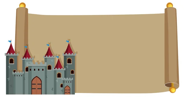复古纸上的城堡 — 图库矢量图片