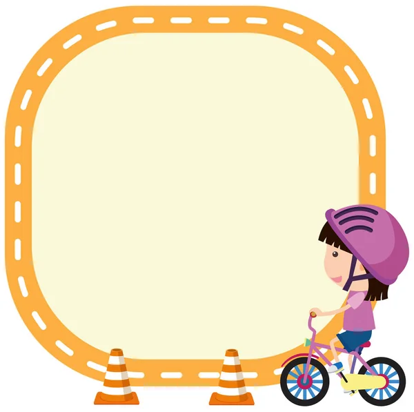Chica en una plantilla de bicicleta — Archivo Imágenes Vectoriales