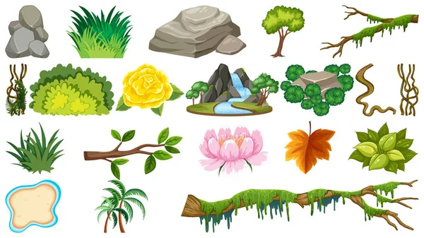 Set of natural objects — Stock Vector