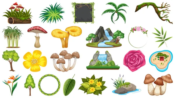 Ensemble d'objets de nature différents — Image vectorielle