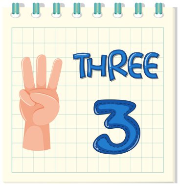 Not şablonunda üç numara şablonu