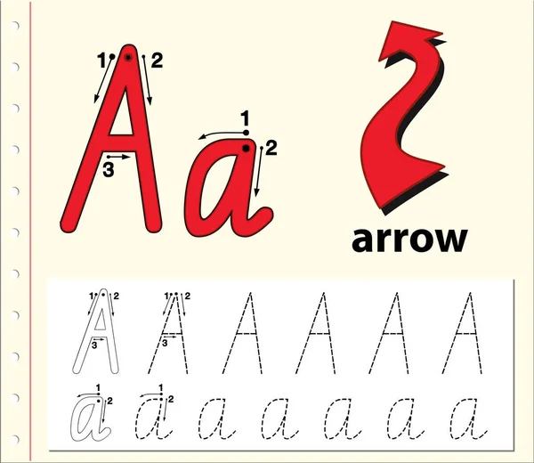 Lettre A feuilles de calcul de l'alphabet traceur — Image vectorielle