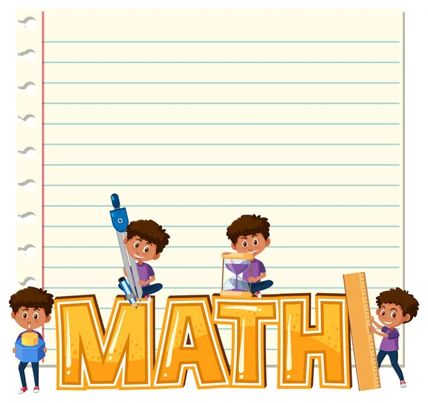 Una plantilla de nota matemática — Vector de stock