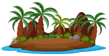 palmiye ağaçları ile ada 