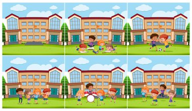 Okuldaki öğrenci seti